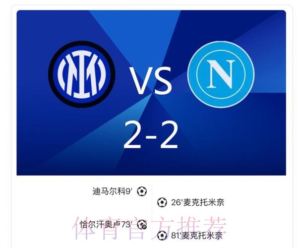 国际米兰2比2战平那不勒斯，小麦双响恰20点射